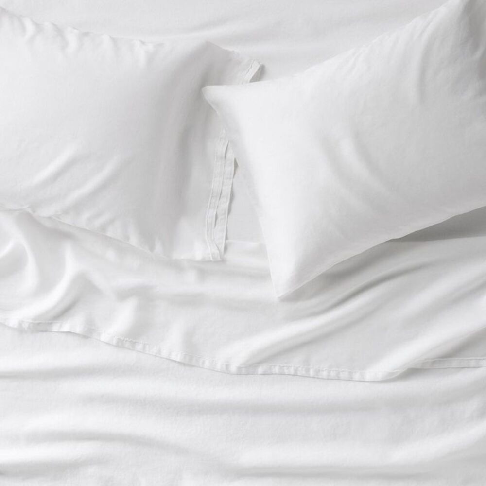 King 100% Linen Pillowcases White - Casaluna